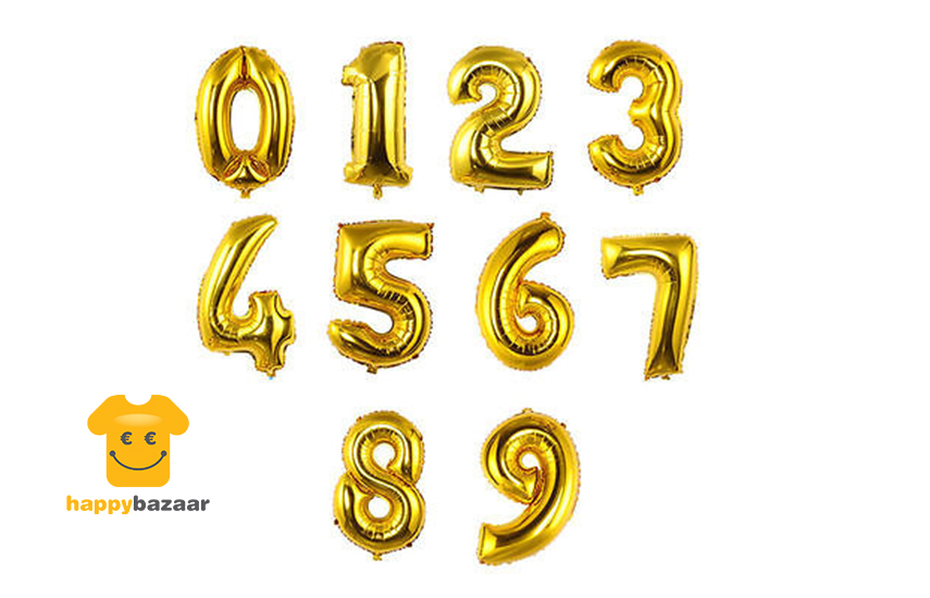 3€ από 10€ για Τεράστια Μπαλόνια Αριθμούς 60cm (24''), σε χρυσό χρώμα, ιδανικά για εορτασμό γενεθλίων και στολισμό πάρτυ