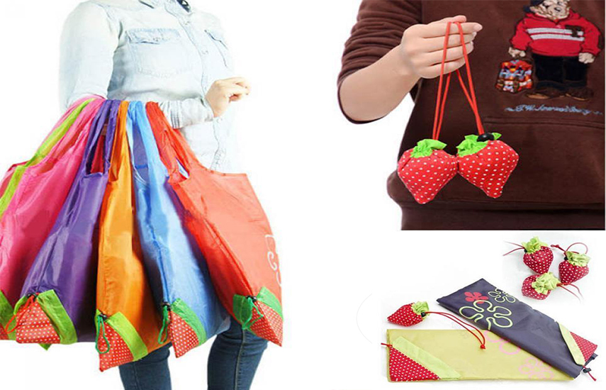 2,9€ από 9€ για Οικολογική μοντέρνα & εύχρηστη Τσάντα για τα ψώνια σας, που αναδιπλώνεται σε σχήμα φράουλας