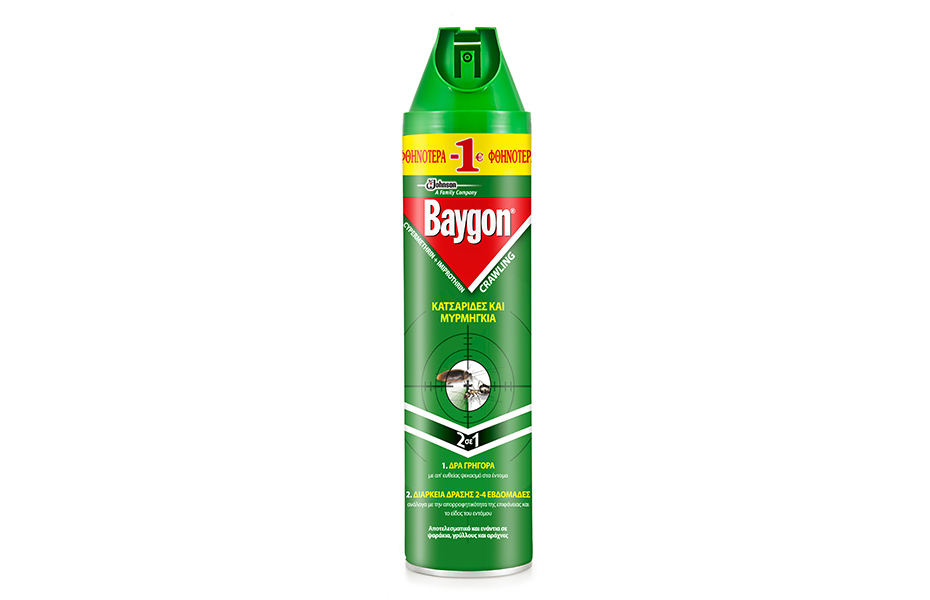 BAYGON Κατσαριδοκτόνο Spray Aεροζόλ: Aπό 5€ για 1-3 συσκευασίες 400ml, για προστασία από κατσαρίδες & μυρμήγκια