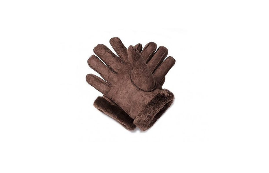 14,9€ από 29,9€ για Γυναικεία Δερμάτινα Γάντια Μουτόν Χρώματος Καφέ